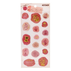 Japan Moomin Melty Chouchou Clear Sticker - Hattifatteners & Little My & Snufkin / Red Wax Style Seal