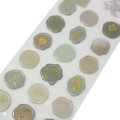 Japan Sealing Dear Clear Pastel Wax Seal Sticker - Green & Gold Foil - 2