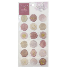 Japan Sealing Dear Clear Pastel Wax Seal Sticker - Pink & Gold Foil