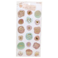 Japan Kamio Melty Chouchou Clear Sticker - Pink & Green Wax Style Seal Gold Foil - 1