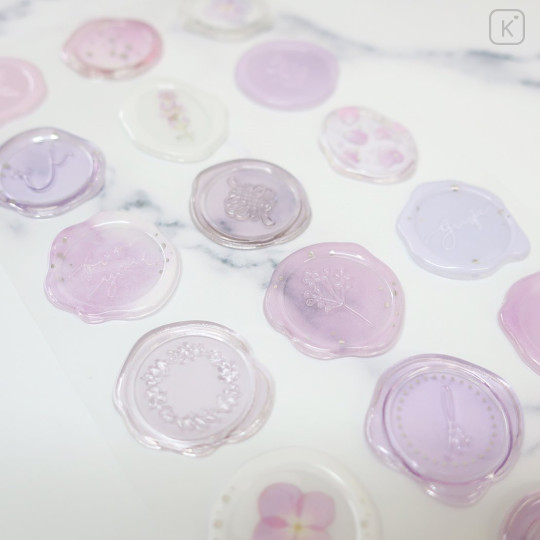 Japan Sealing Dear Clear Wax Seal Sticker - Purple Pink - 2