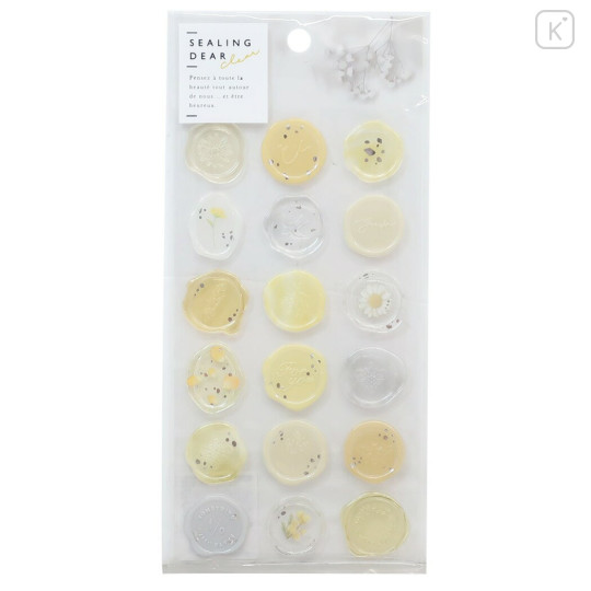 Japan Sealing Dear Clear Wax Seal Sticker - Yellow Orange - 1