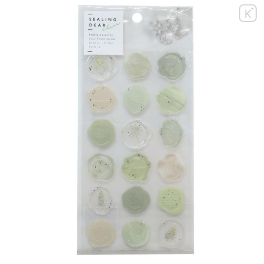 Japan Sealing Dear Clear Wax Seal Sticker - Green - 1