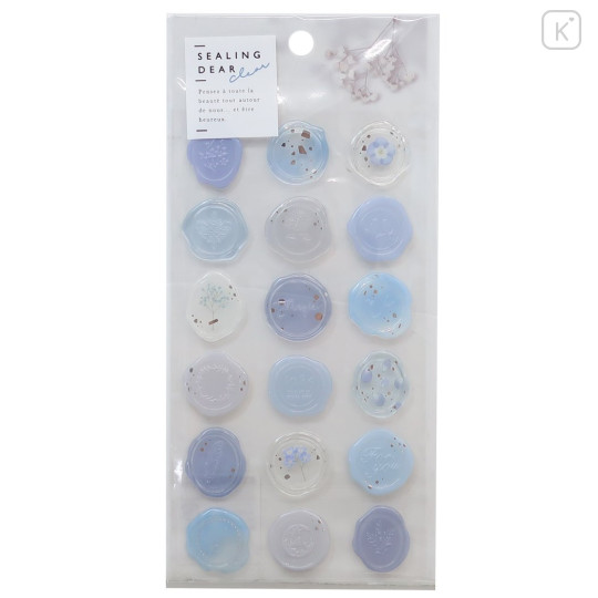 Japan Sealing Dear Clear Wax Seal Sticker - Blue - 1