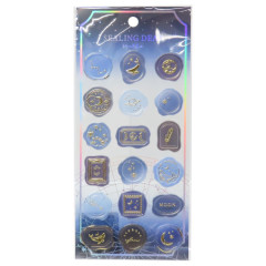 Japan Sealing Dear Stella Pastel Wax Seal Sticker - Blue & Gold Foil