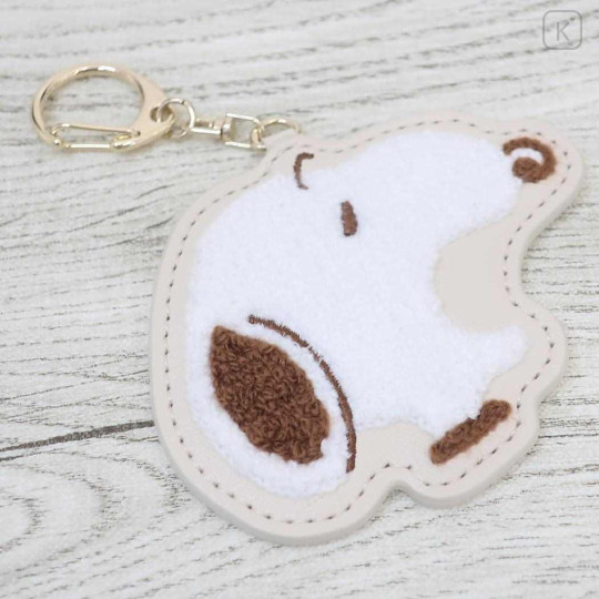 Japan Peanuts Sagara Embroidery Keychain - Snoopy / Face Beige - 3