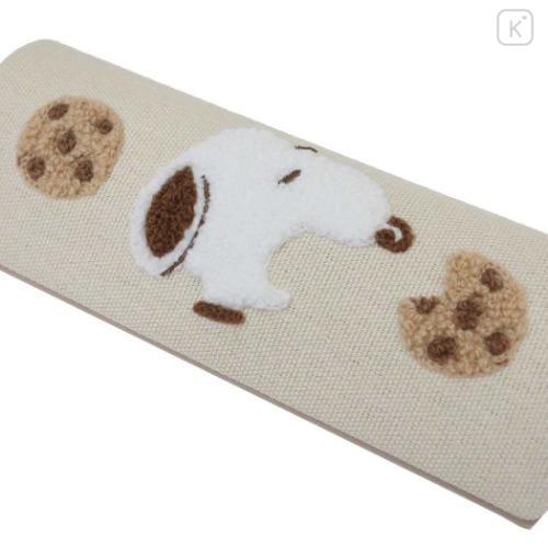 Japan Peanuts Glasses Case - Snoopy / Embroidery Cookie Beige - 4