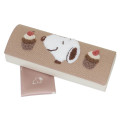 Japan Peanuts Glasses Case - Snoopy / Embroidery Cupcake Light Brown - 1