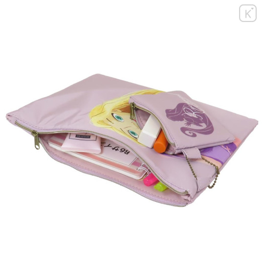 Japan Disney Flat Pouch Set - Rapunzel : Watercolor Drawing Purple - 3