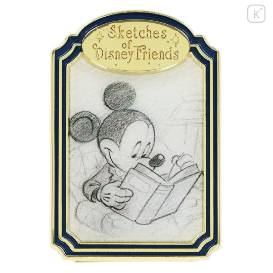 Japan Tokyo Disney Resort Pin Badge - Mickey Mouse : Reading Sketches Of Disney Friends - 3