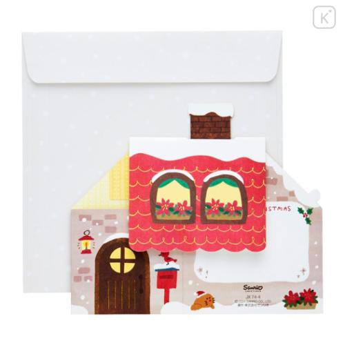 Japan Sanrio 3D Greeting Card - Hello Kitty / Christmas House 360-degree Angle - 4