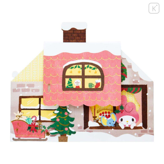 Japan Sanrio 3D Greeting Card - My Melody / Christmas House 360-degree Angle - 2