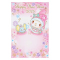 Japan Sanrio Postcard - My Melody / Pink Snow Gold Foil Happy New Year Greeting Card 2025 - 1