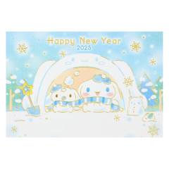 Japan Sanrio Postcard - Cinnamoroll / Blue Snow Gold Foil Happy New Year Greeting Card 2025