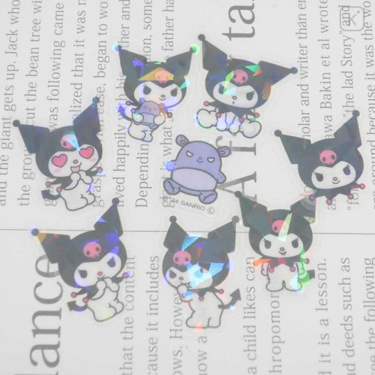 Japan Sanrio Aurora Hologram Clear Sticker Pack - Kuromi - 3