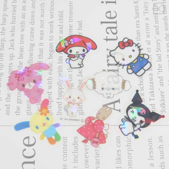 Japan Sanrio Aurora Hologram Clear Sticker Pack - Characters Girls - 3