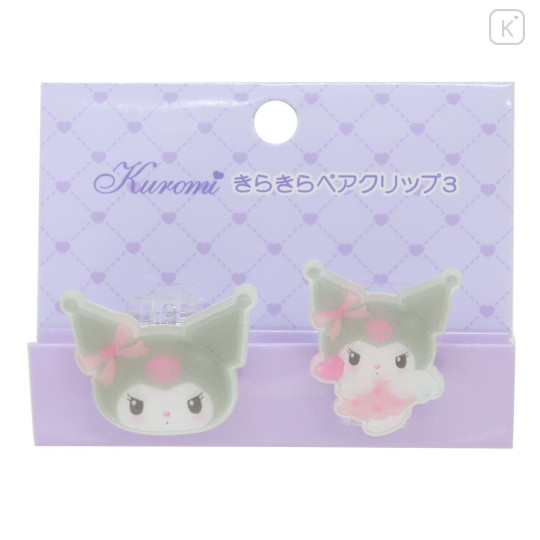 Japan Sanrio Acrylic Clip Set - Kuromi / Dreaming Angel Glitter - 1