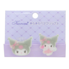 Japan Sanrio Acrylic Clip Set - Kuromi / Dreaming Angel Glitter