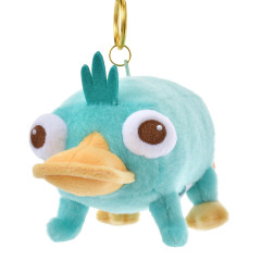 Japan Disney Store Fluffy Plush Keychain - Perry the Platypus / Exhausted