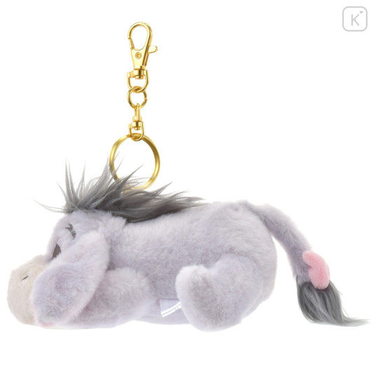 Japan Disney Store Fluffy Plush Keychain - Eeyore / Exhausted - 3