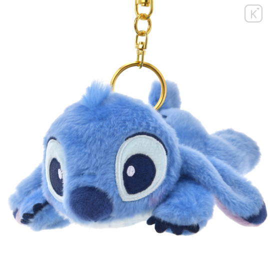 Japan Disney Store Fluffy Plush Keychain - Stitch / Exhausted - 1