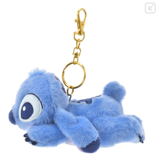 Japan Disney Store Fluffy Plush Keychain - Stitch / Exhausted - 3