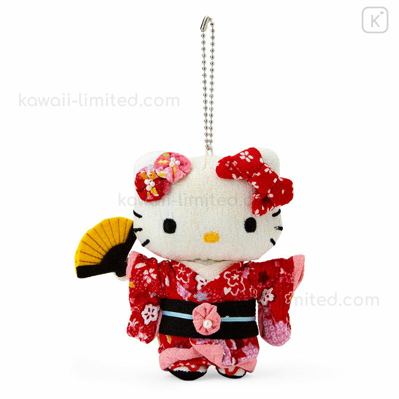 Sanrio Hello Kitty ぬいぐるみ 和柄 桐紋 Japan Sanrio Crepe Japanese Doll (S) - Hello Kitty : Red | Kawaii