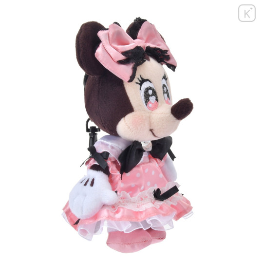 Japan Disney Store Plush Mascot Keychain - Minnie Mouse / Doll Style Heart Eyes - 3