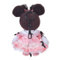 Japan Disney Store Plush Mascot Keychain - Minnie Mouse / Doll Style Heart Eyes - 4