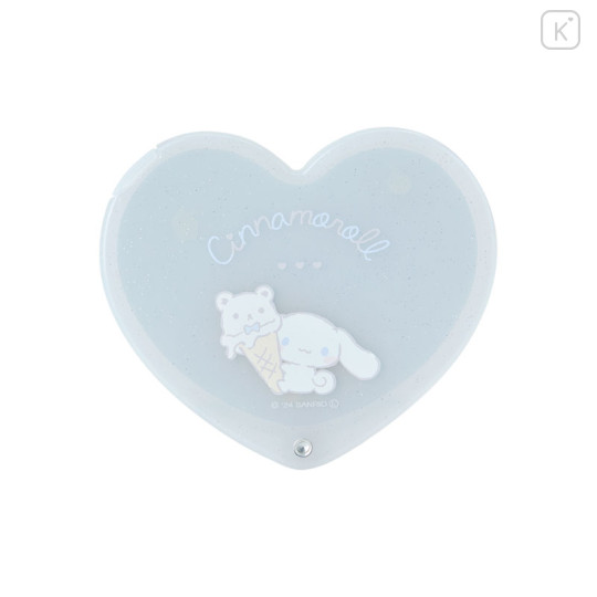 Japan Sanrio Heart-shaped Compact Mirror - Cinnamoroll : Relaxing Natural - 1