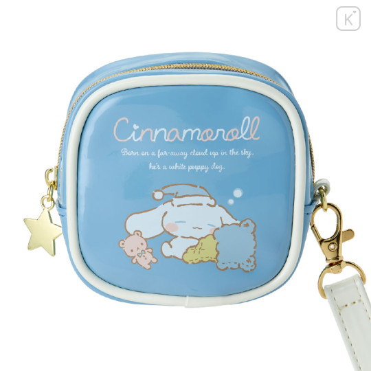 Japan Sanrio Mini Square Pouch - Cinnamoroll / Relaxing Natural Blue - 2