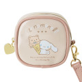 Japan Sanrio Mini Square Pouch - Cinnamoroll / Relaxing Natural Beige - 2