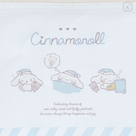 Japan Sanrio Flat Pouch - Cinnamoroll / Relaxing Natural - 3