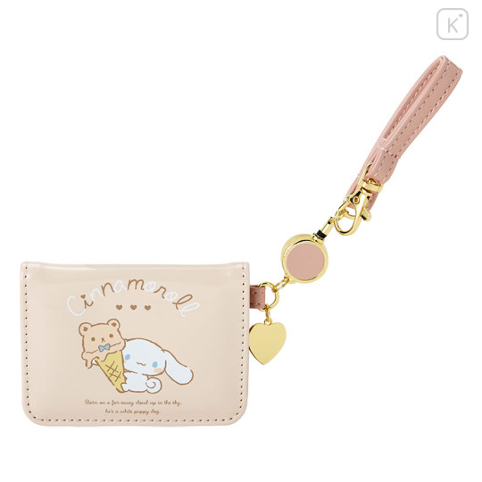 Japan Sanrio Open Pass Case - Cinnamoroll / Relaxing Natural Beige - 1