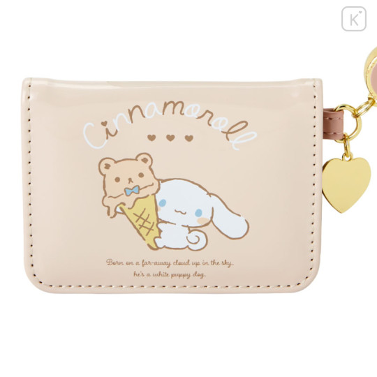 Japan Sanrio Open Pass Case - Cinnamoroll / Relaxing Natural Beige - 3