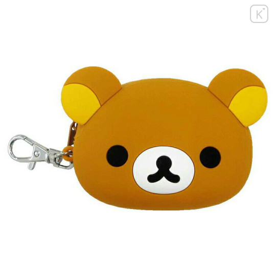 Japan San-X Mini 3D Silicone Pouch Keychain - Rilakkuma / Face - 1