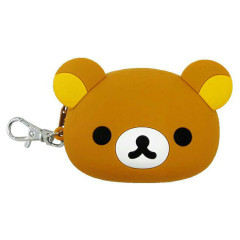 Japan San-X Mini 3D Silicone Pouch Keychain - Rilakkuma / Face