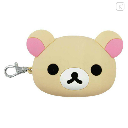 Japan San-X Mini 3D Silicone Pouch Keychain - Korilakkuma / Face - 1