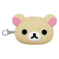 Japan San-X Mini 3D Silicone Pouch Keychain - Korilakkuma / Face