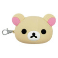 Japan San-X Mini 3D Silicone Pouch Keychain - Korilakkuma / Face - 1