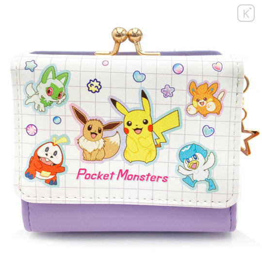 Japan Pokemon Trifold Wallet - Eevee & Pikachu & Friends / Purple - 1