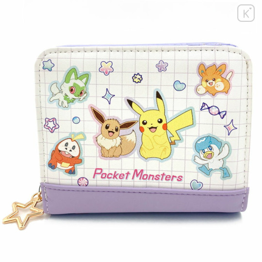 Japan Pokemon Bifold Wallet - Eevee & Pikachu & Friends / Purple - 1