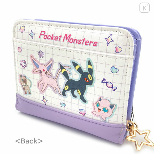 Japan Pokemon Bifold Wallet - Eevee & Pikachu & Friends / Purple - 2