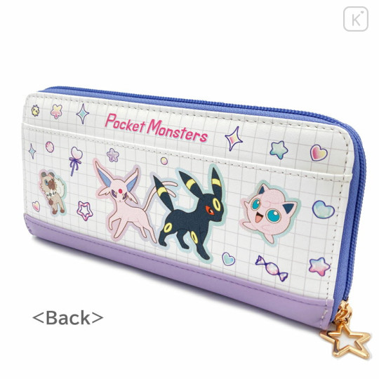 Japan Pokemon Long Wallet - Eevee & Pikachu & Friends / Purple - 2