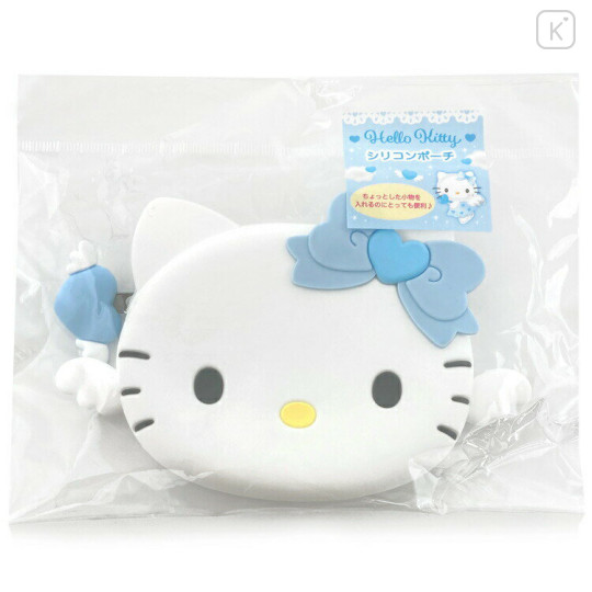 Japan Sanrio 3D Silicone Pouch - Hello Kitty / Nurse Blue - 1