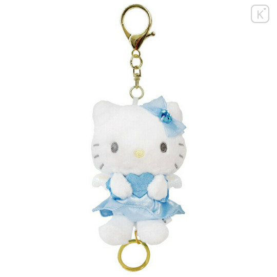 Japan Sanrio Plush Mascot Retractable Reel Keychain - Hello Kitty : Nurse Blue - 1