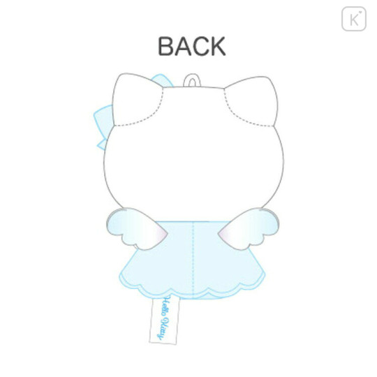 Japan Sanrio Plush Mascot Retractable Reel Keychain - Hello Kitty : Nurse Blue - 2