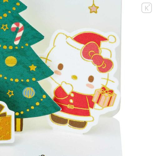 Japan Sanrio Mini 3D Greeting Card - Hello Kitty / Christmas Santa - 4