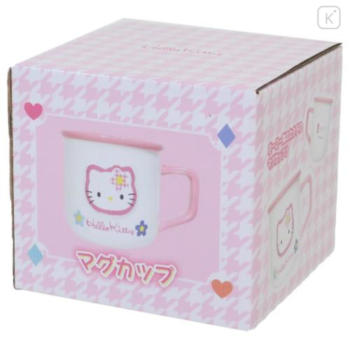 Japan Sanrio Mug - Hello Kitty / Y2k Houndstooth - 4