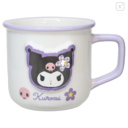 Japan Sanrio Mug - Kuromi / Y2k Houndstooth - 1